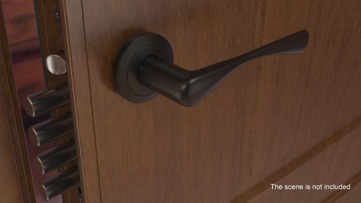 Black Door Handles Separate 3D