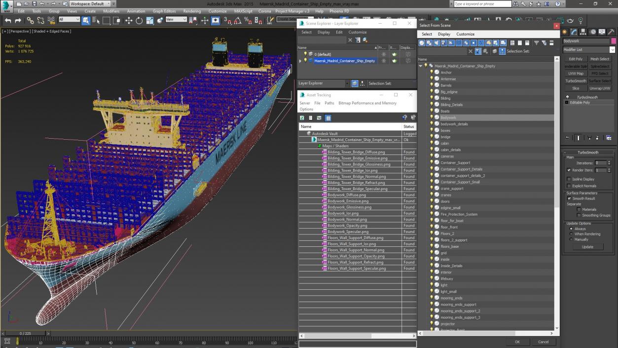 Maersk Madrid Container Ship Empty 3D model