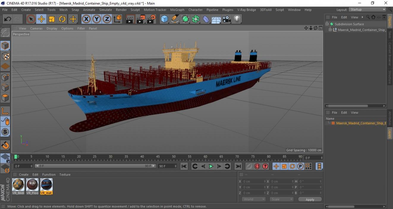 Maersk Madrid Container Ship Empty 3D model