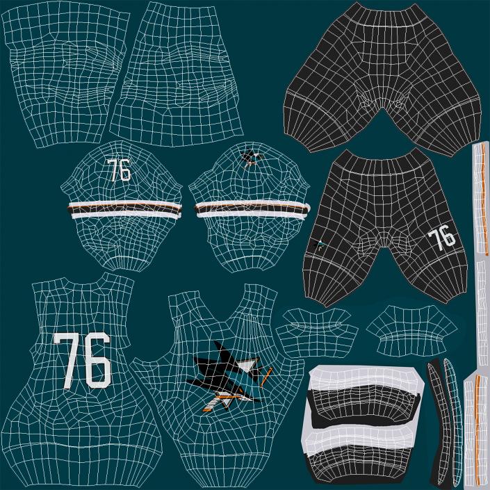 3D model Hockey Uniform San Jose Sharks