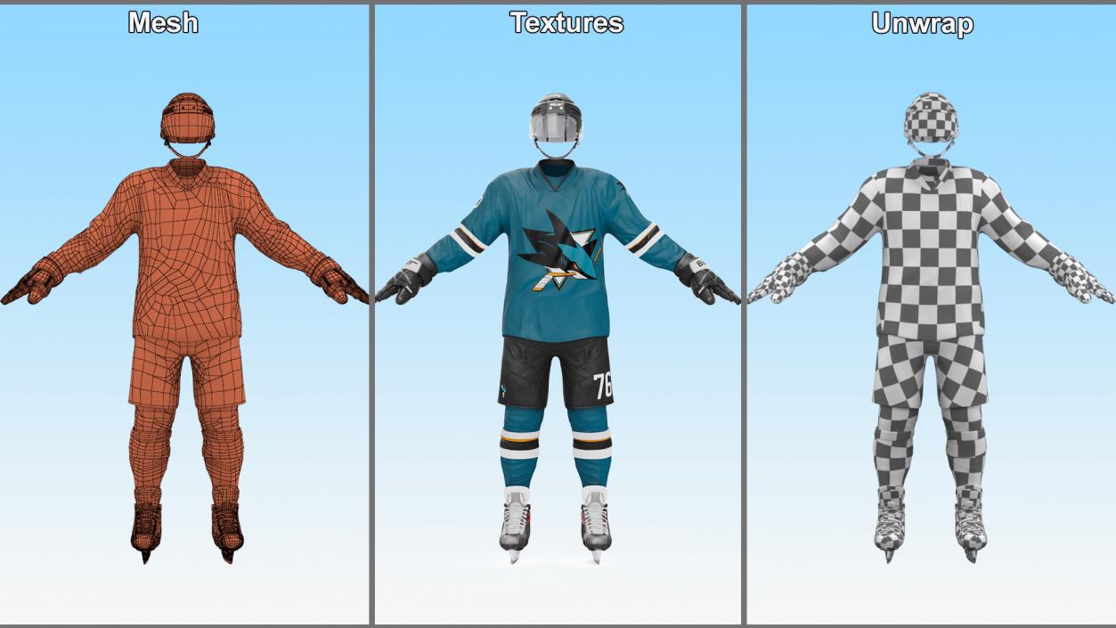 3D model Hockey Uniform San Jose Sharks