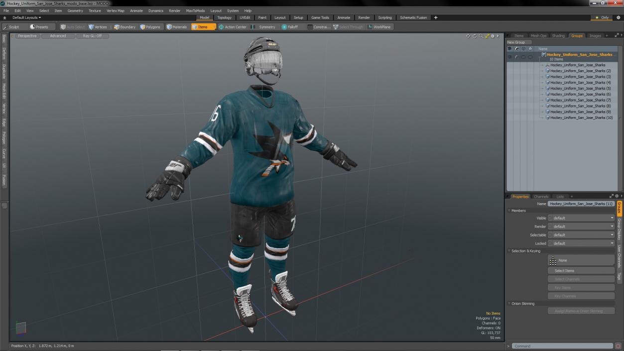 3D model Hockey Uniform San Jose Sharks