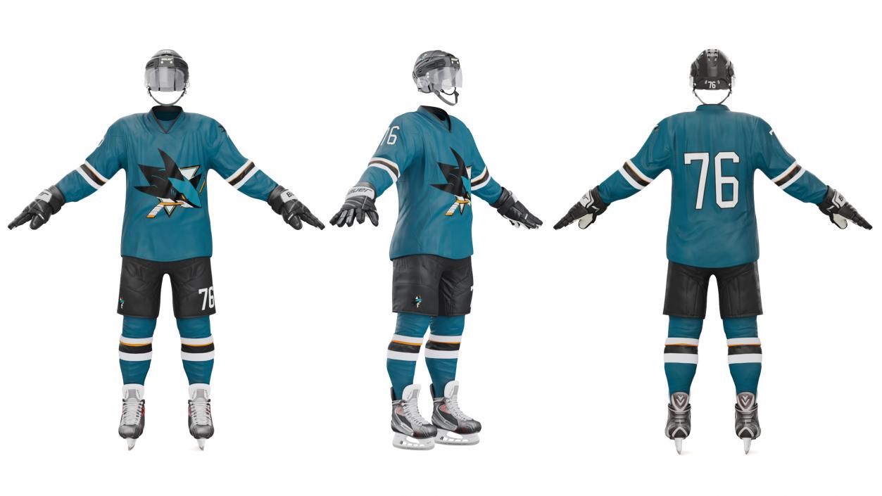 3D model Hockey Uniform San Jose Sharks