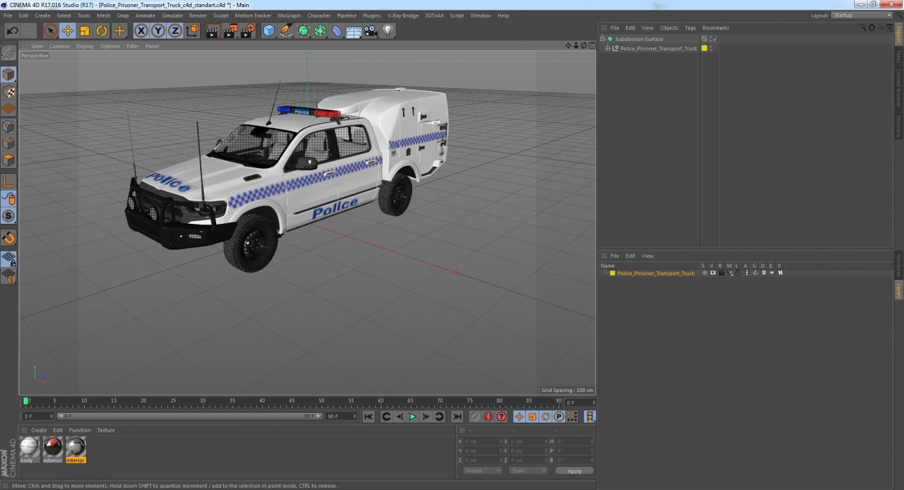 3D Police Prisoner Transport Truck