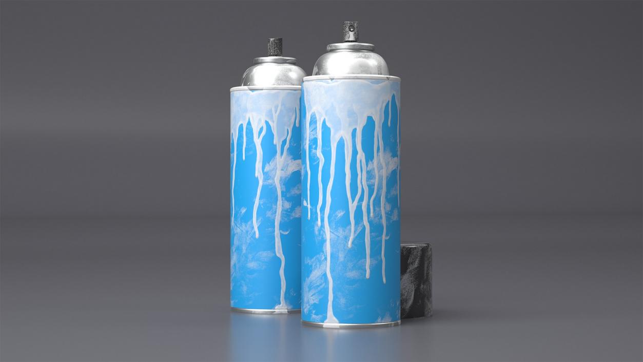 3D Used Cans of Spray Paints Collection