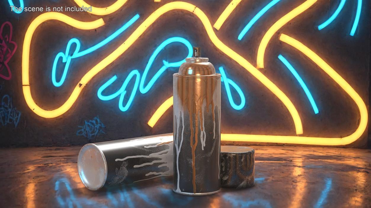 3D Used Cans of Spray Paints Collection