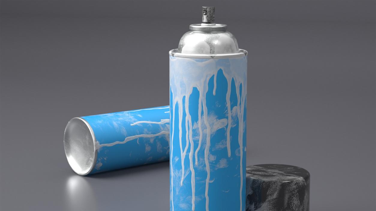 3D Used Cans of Spray Paints Collection