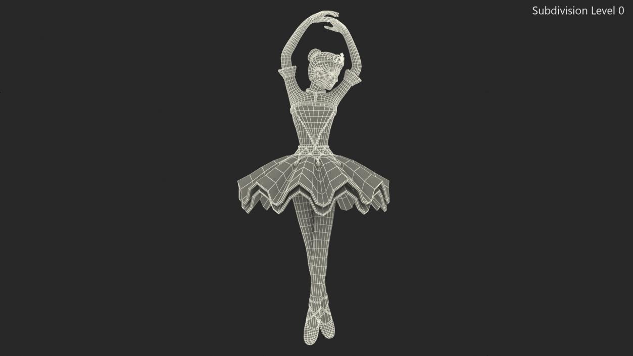 3D Ballerina Figure Pink