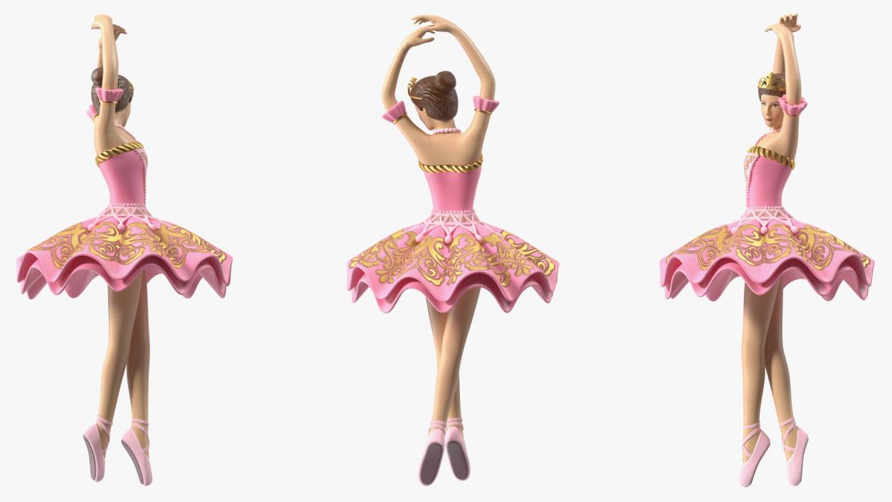 3D Ballerina Figure Pink