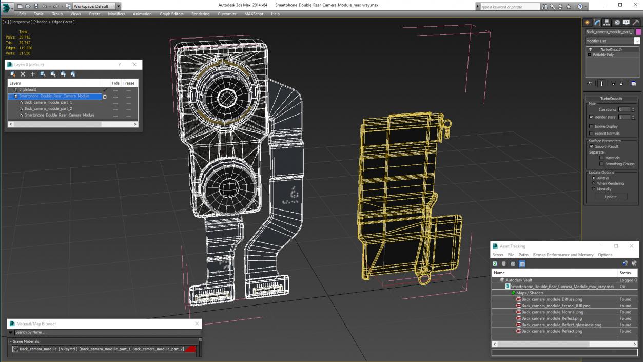 3D Smartphone Double Rear Camera Module