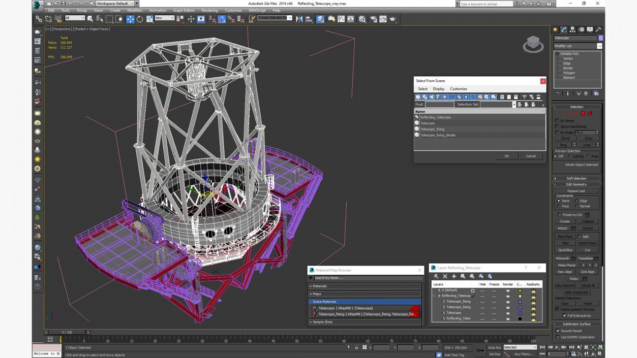 3D model Reflecting Telescope