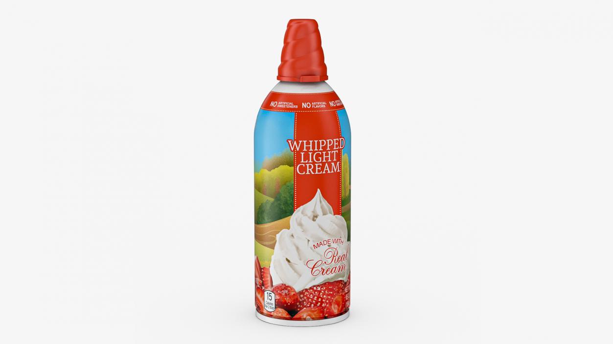 3D Whipped Light Cream Can model