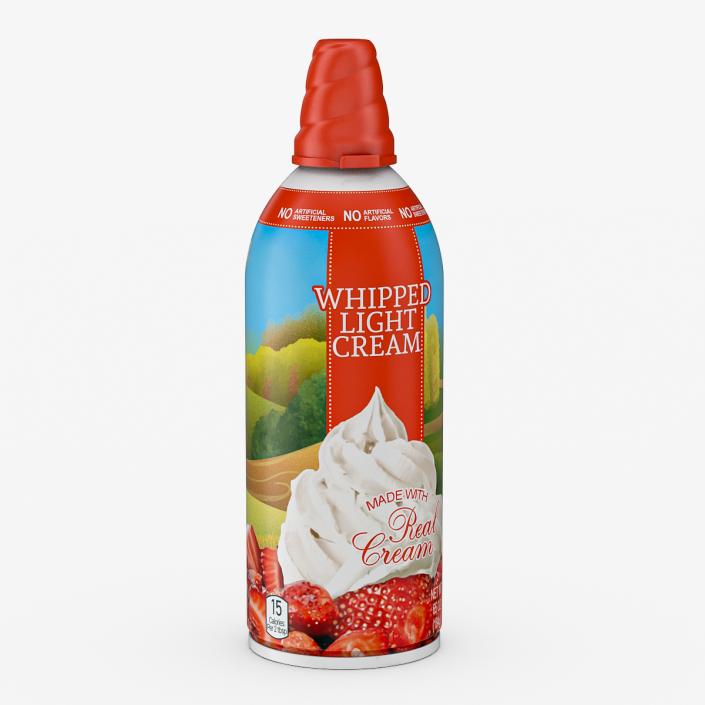 3D Whipped Light Cream Can model