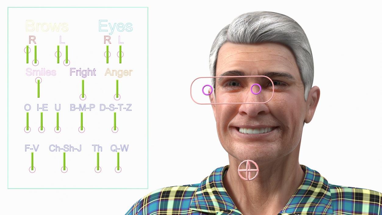 Elderly Man Homewear Rigged 3D