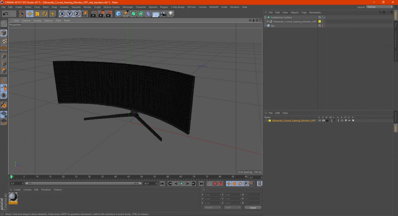 3D model Ultrawide Curved Gaming Monitor OFF
