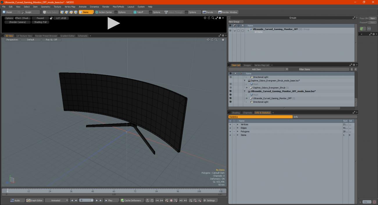 3D model Ultrawide Curved Gaming Monitor OFF