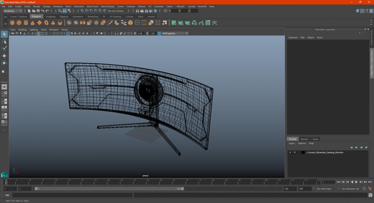 3D model Ultrawide Curved Gaming Monitor OFF
