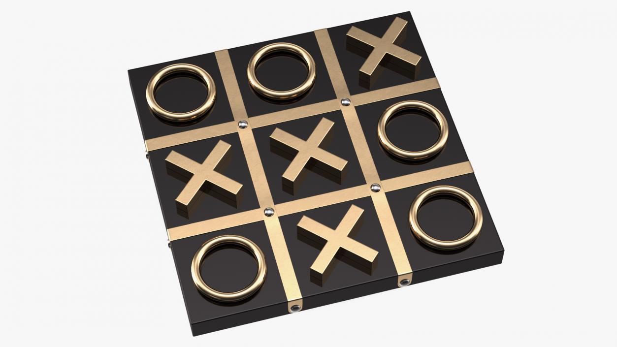 3D model Black and Gold Tic Tac Toe Set