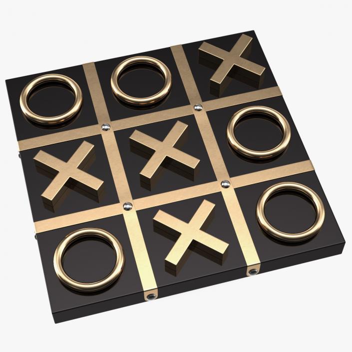 3D model Black and Gold Tic Tac Toe Set