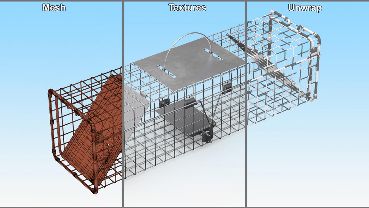 3D Two Door Catch and Release Animal Trap model