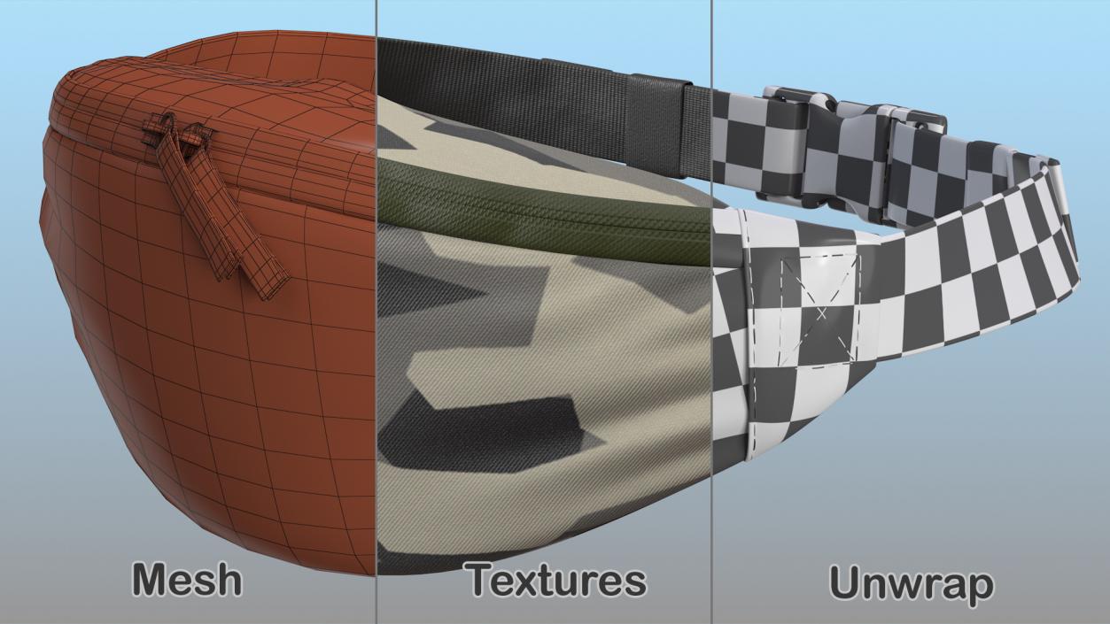 3D model Sport Waist Bag Camo