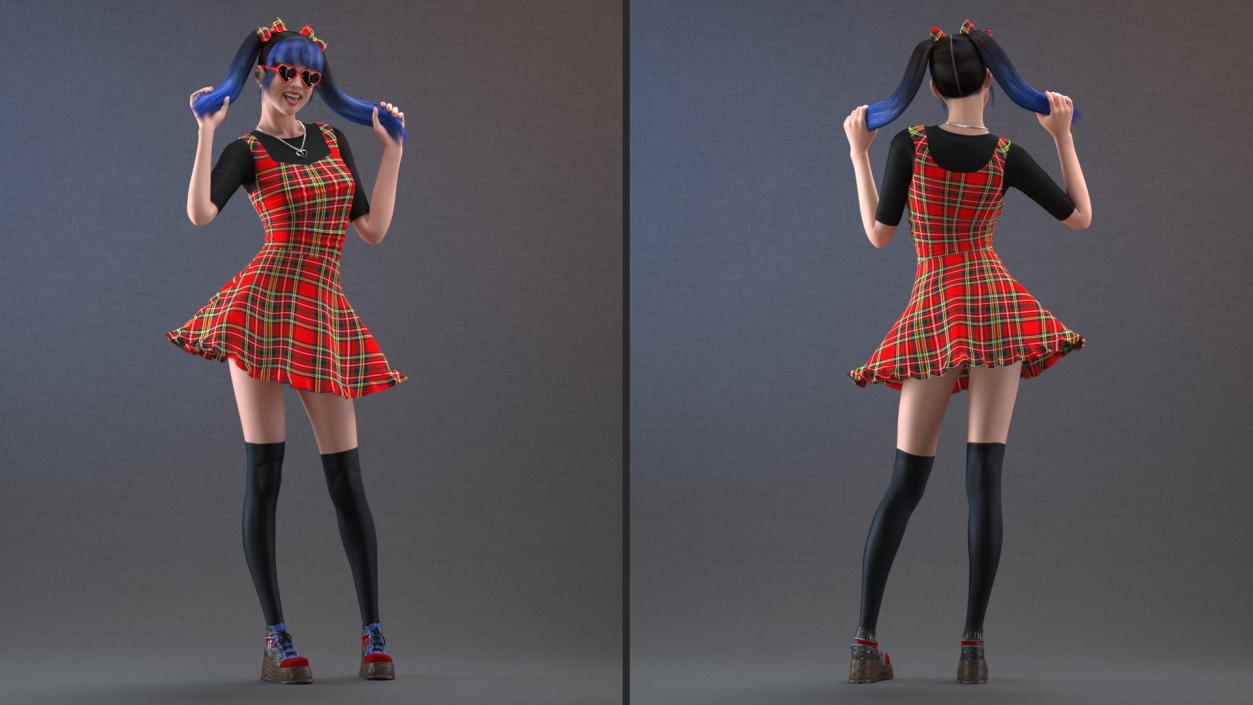 Fashionable Chinese Woman Flirty Pose 3D