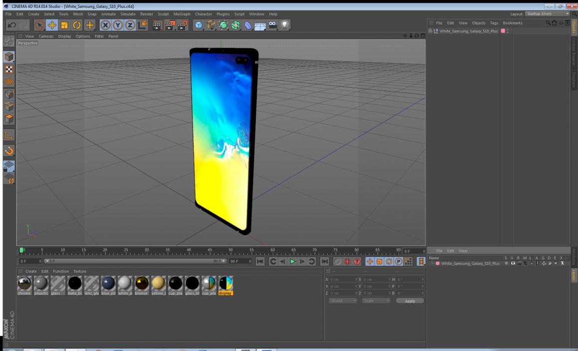 White Samsung Galaxy S10 Plus 3D model