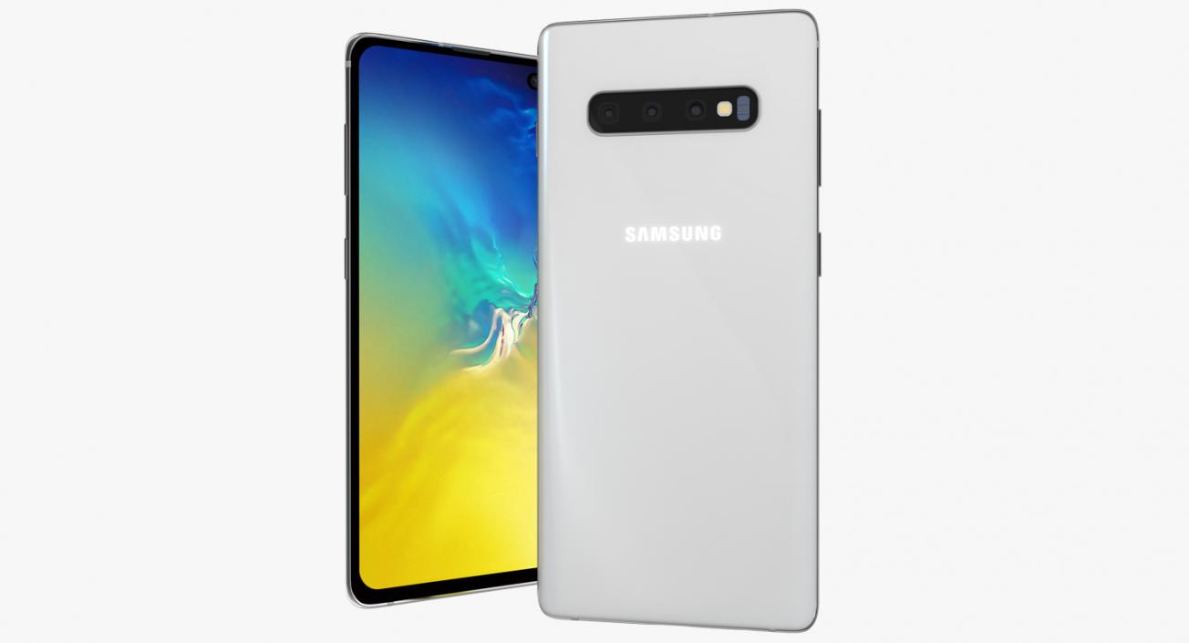 White Samsung Galaxy S10 Plus 3D model