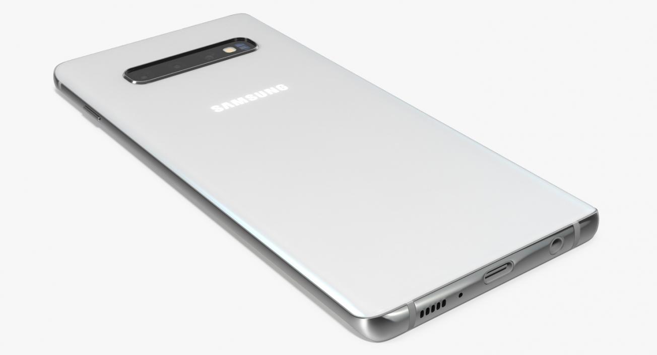 White Samsung Galaxy S10 Plus 3D model