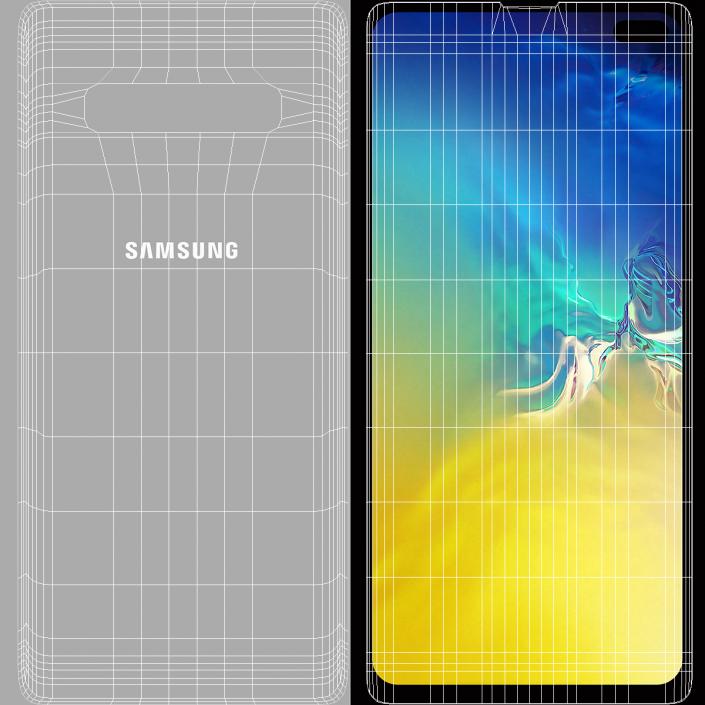 White Samsung Galaxy S10 Plus 3D model