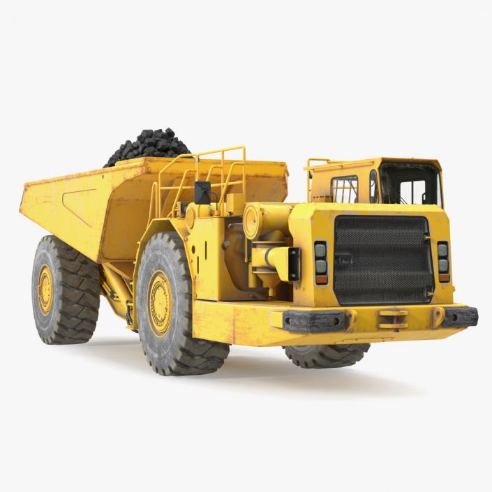 3D Underground Truck With Coal Rigged for Maya model