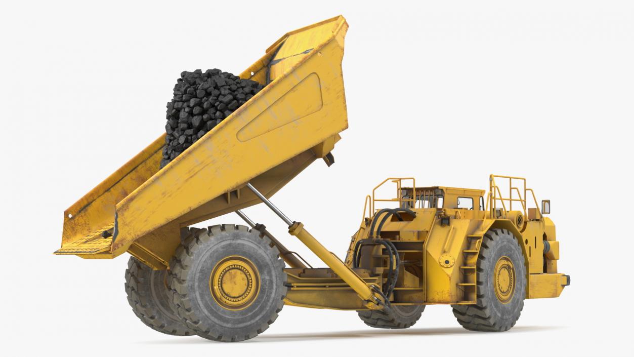 Underground Truck With Coal Rigged 3D model