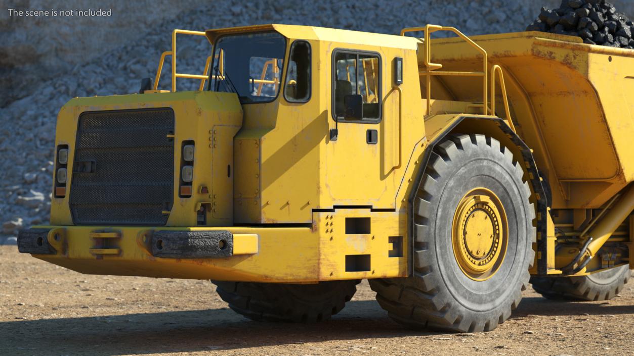 Underground Truck With Coal Rigged 3D model