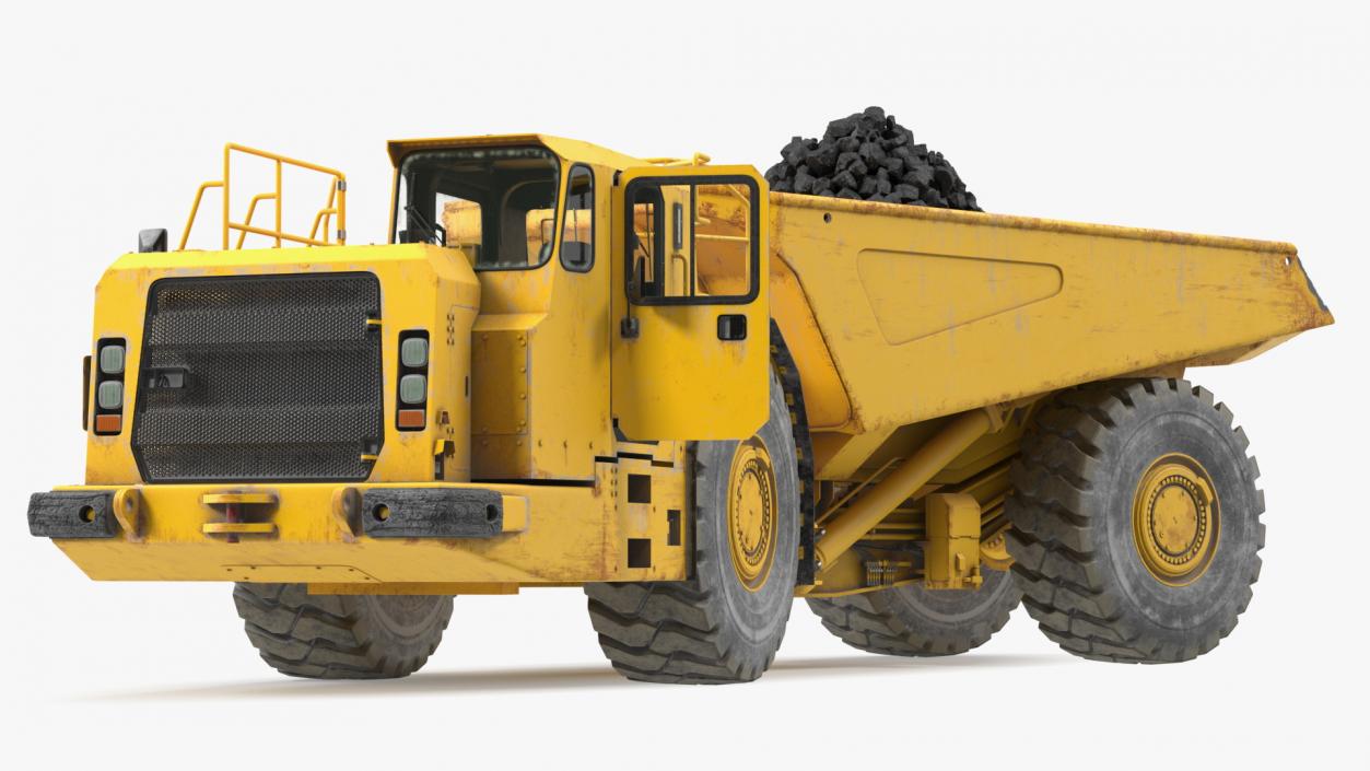 3D Underground Truck With Coal Rigged for Maya model