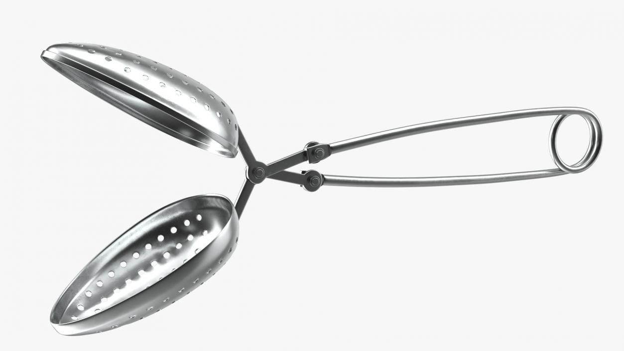 3D Stainless Steel Tea Infuser Spoon Open model