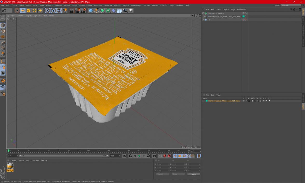 Honey Mustard Mini Sauce Pot Heinz 3D model