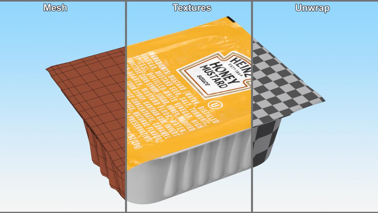 Honey Mustard Mini Sauce Pot Heinz 3D model