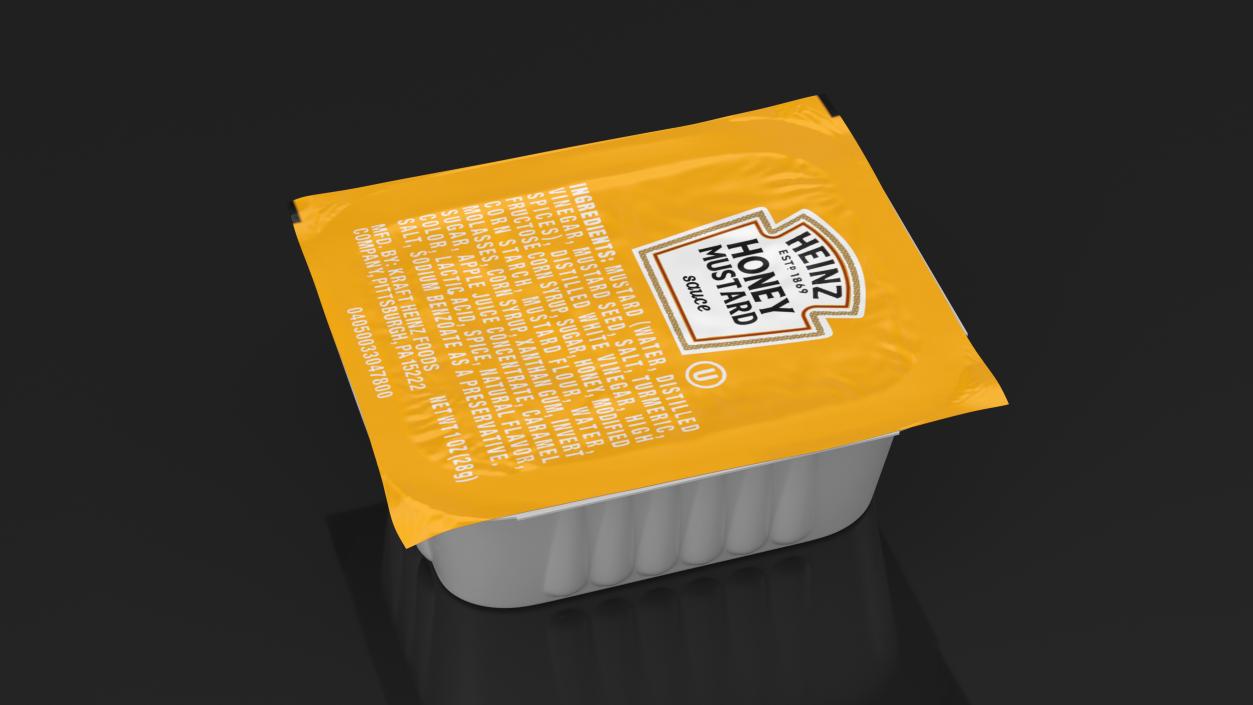 Honey Mustard Mini Sauce Pot Heinz 3D model