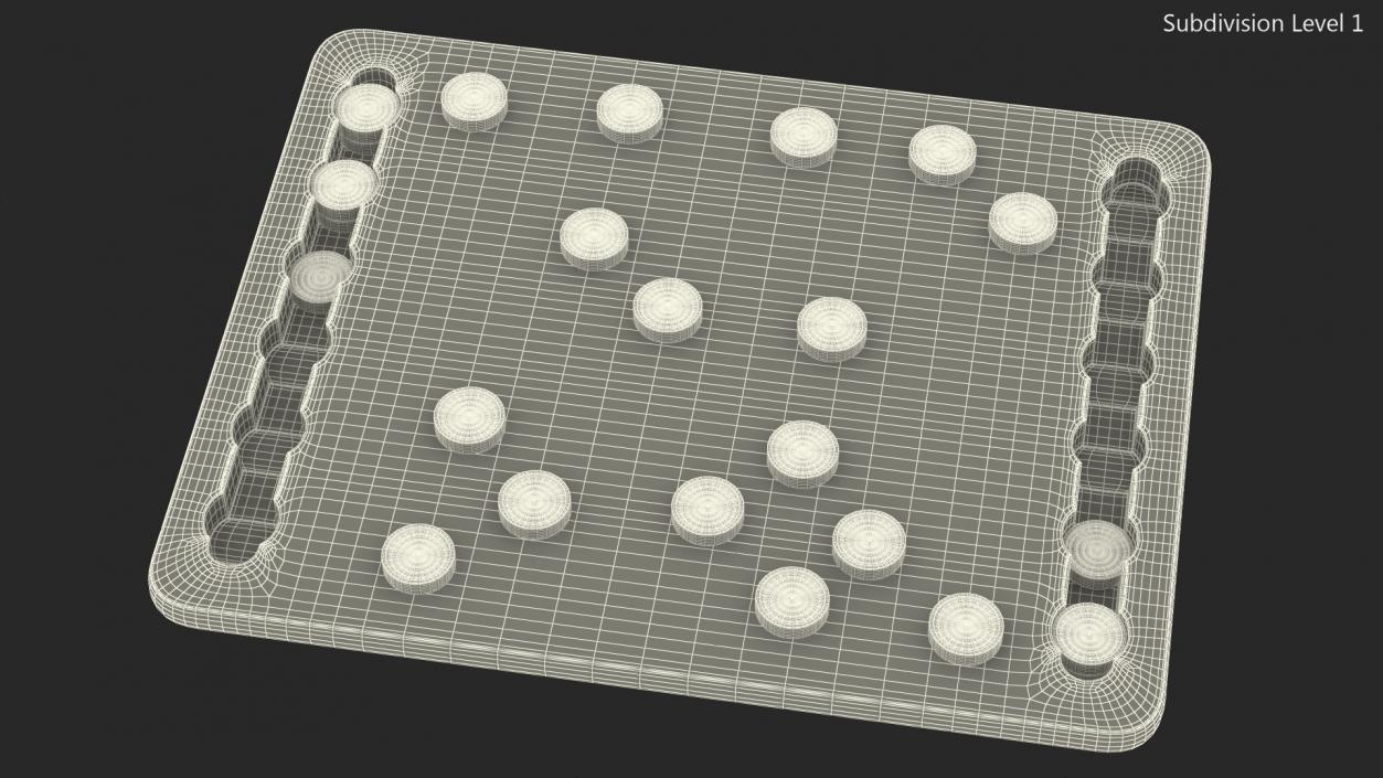 3D model Wood Checkers Set Game Process