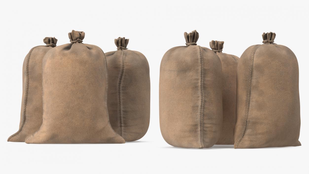 Standing Military Sandbags Dusty 3D