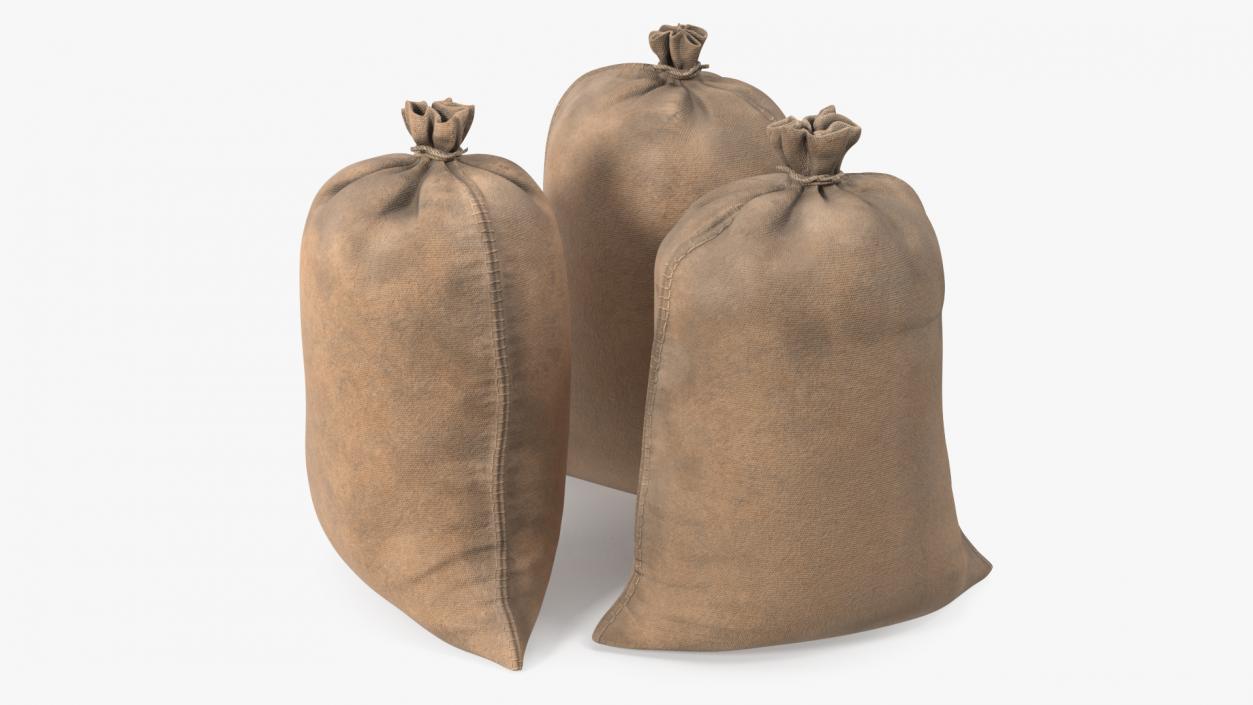 Standing Military Sandbags Dusty 3D