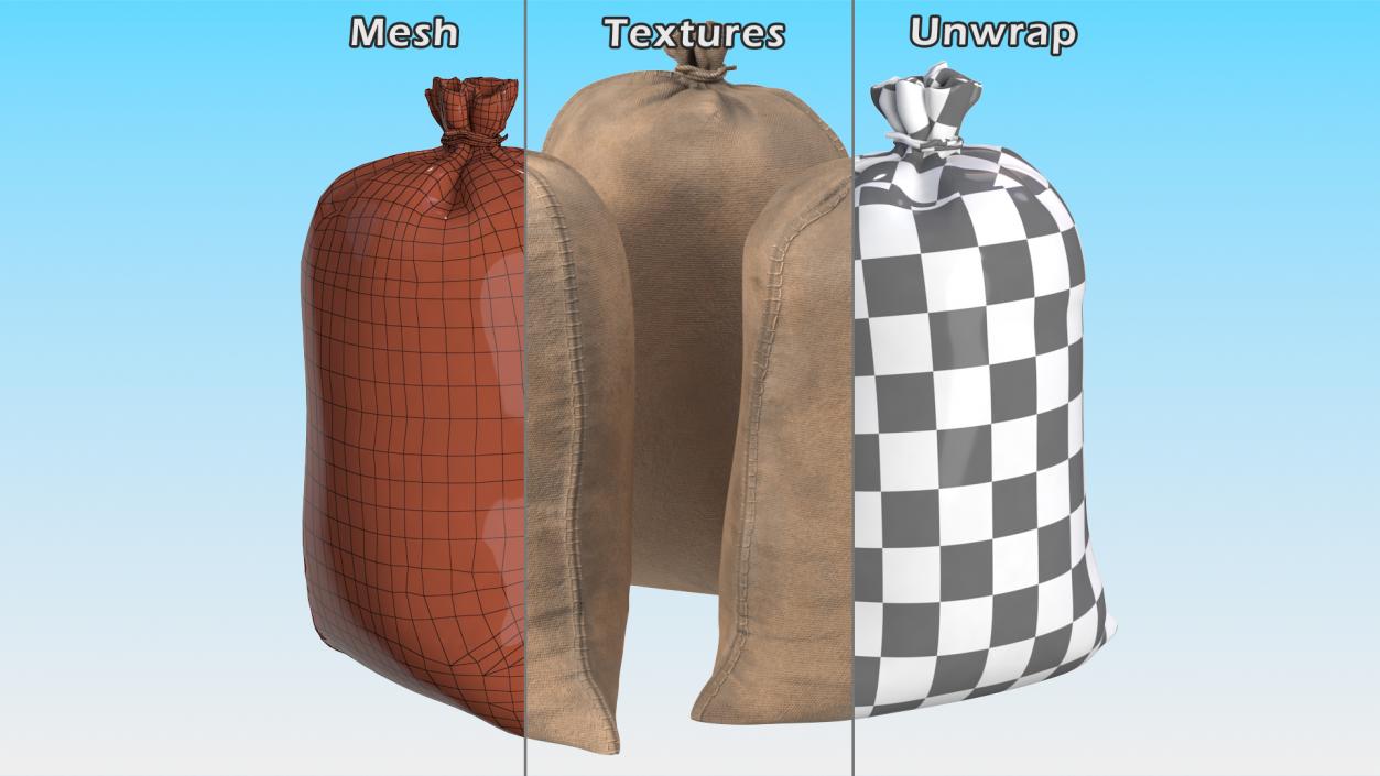 Standing Military Sandbags Dusty 3D