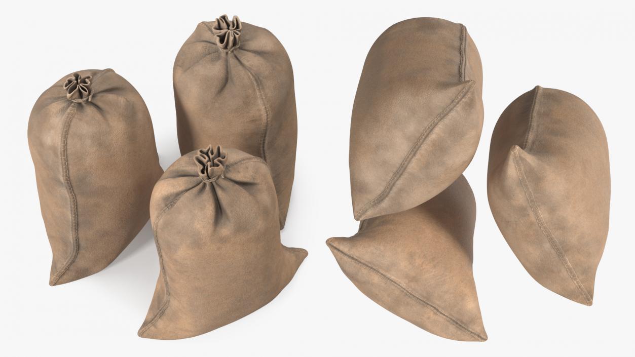 Standing Military Sandbags Dusty 3D