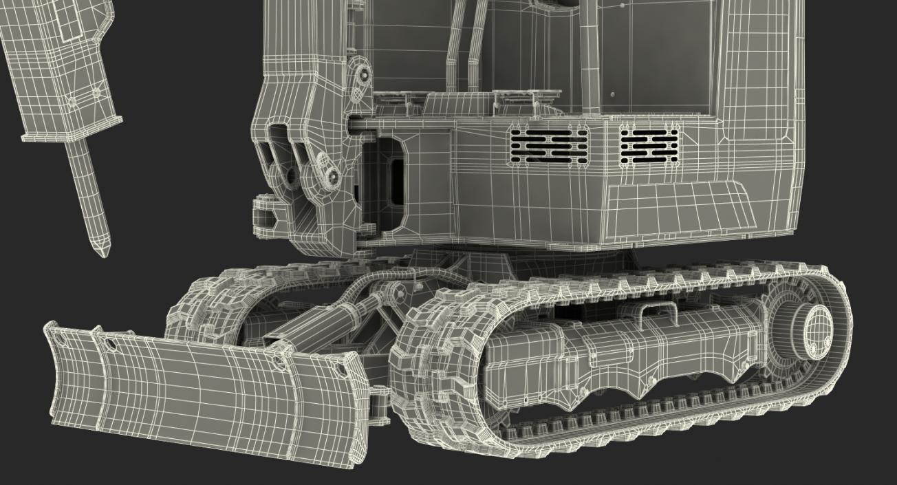 3D Mini Excavator JCB 18Z1 with Breaker Hammer model