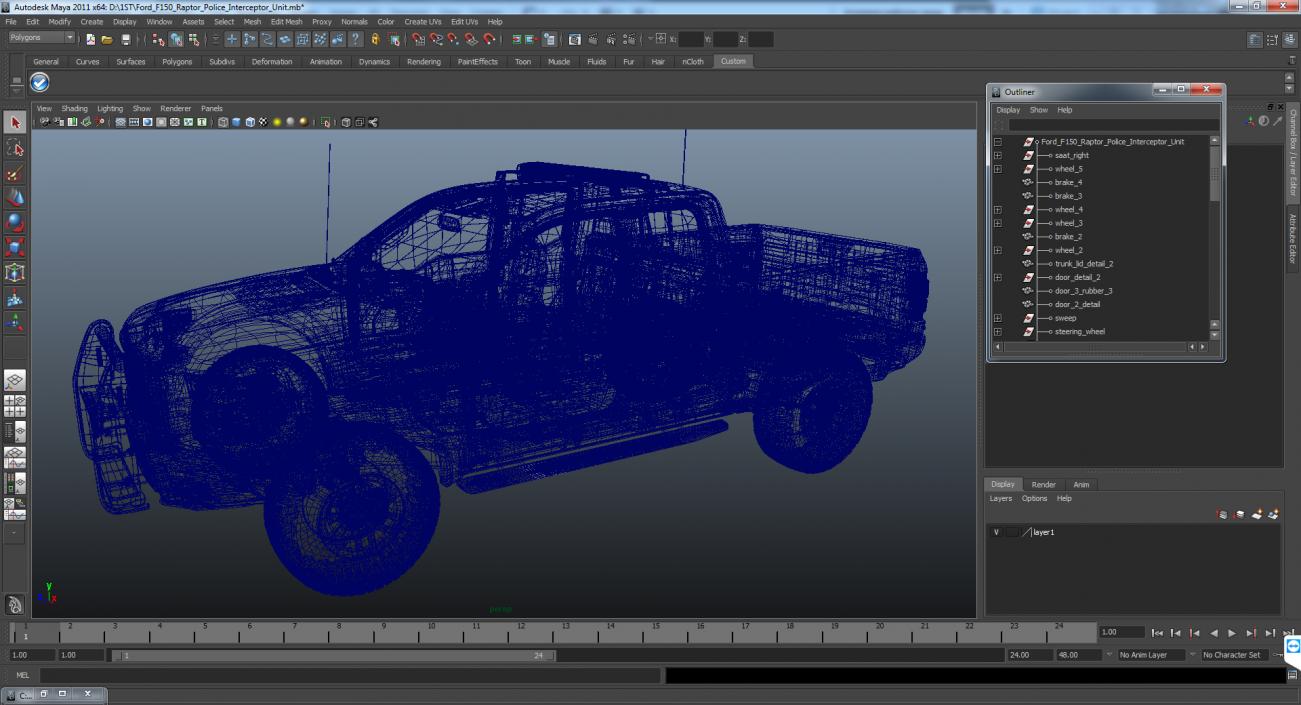 3D Ford F150 Raptor Police Interceptor Unit Simple Interior