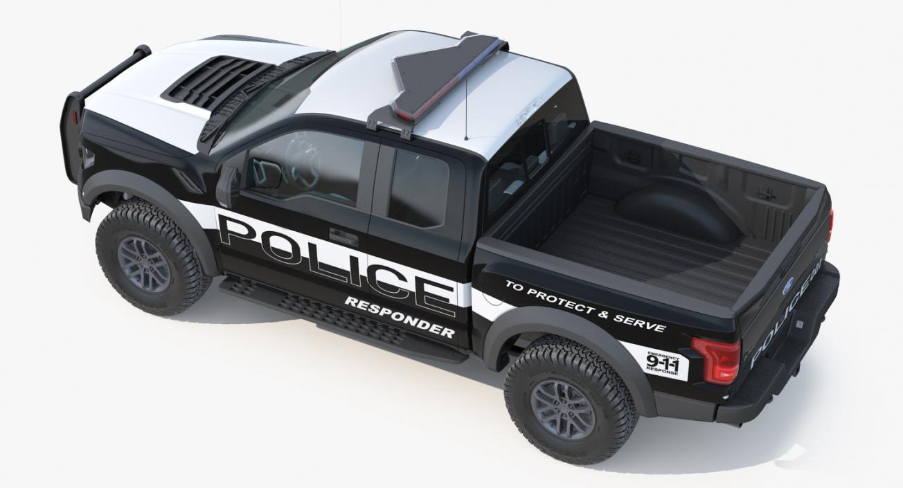 3D Ford F150 Raptor Police Interceptor Unit Simple Interior