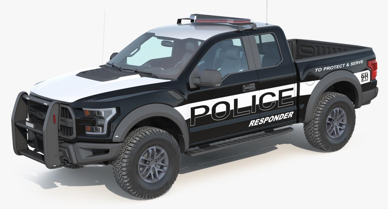 3D Ford F150 Raptor Police Interceptor Unit Simple Interior