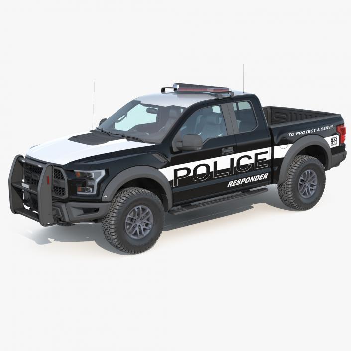 3D Ford F150 Raptor Police Interceptor Unit Simple Interior