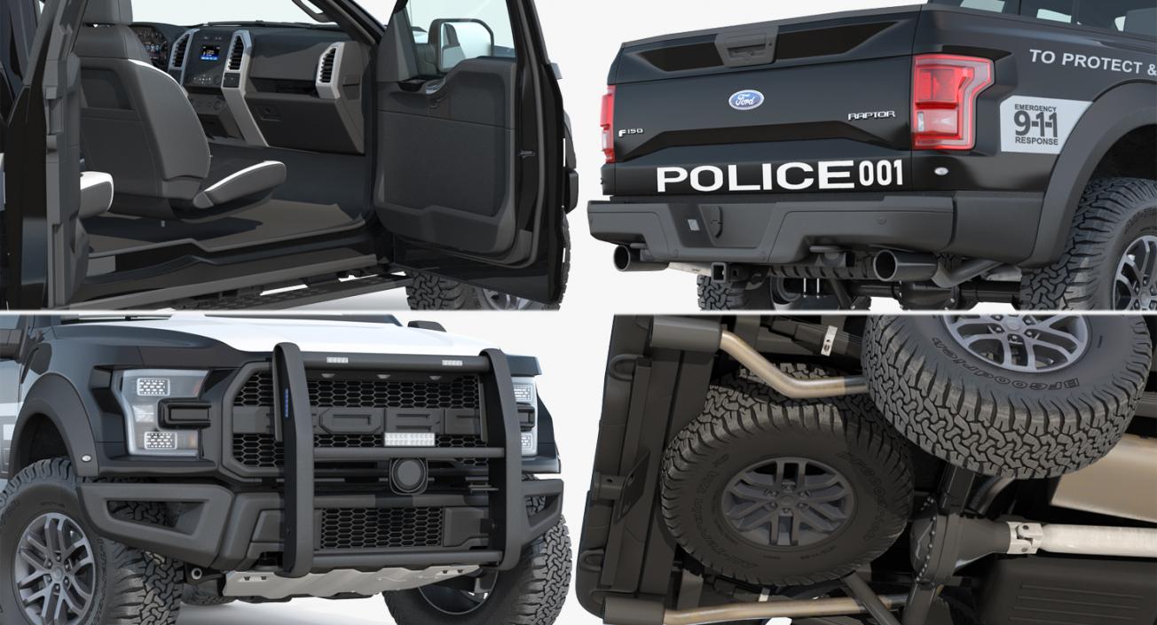 3D Ford F150 Raptor Police Interceptor Unit Simple Interior