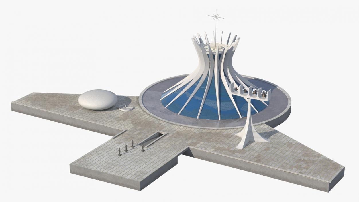 3D Metropolitan Cathedral Our Lady Aparecida